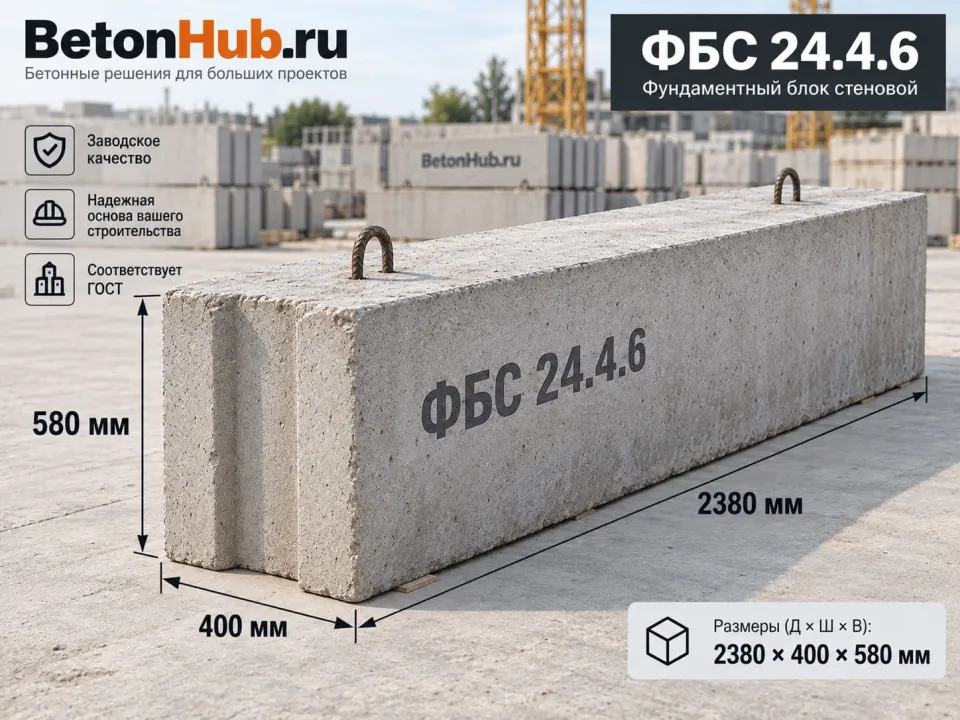 Фундаментный блок ФБС 24.4.6