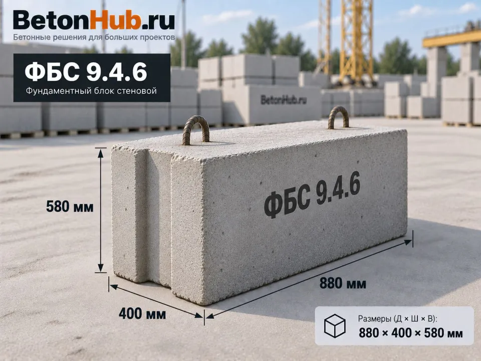 Фундаментный блок ФБС 9.4.6